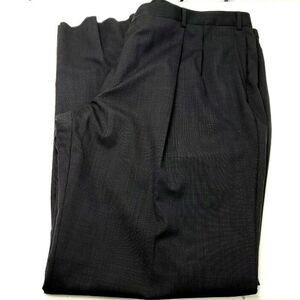 Pronto Uomo Wool Dress Pants 49/37 Gray Birdseye‎ High Rise Pleated